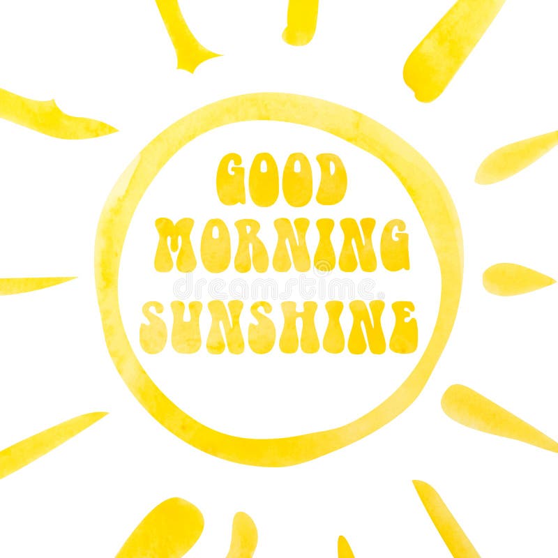 Cartel de las letras de la sol de la buena mañana, sol abstracta, acuarela con la máscara del recortes ilustración del vector Cartel de las letras de la sol de la buena mañana, sol abstracta, acuarela con la máscara del recortes ilustración del vector