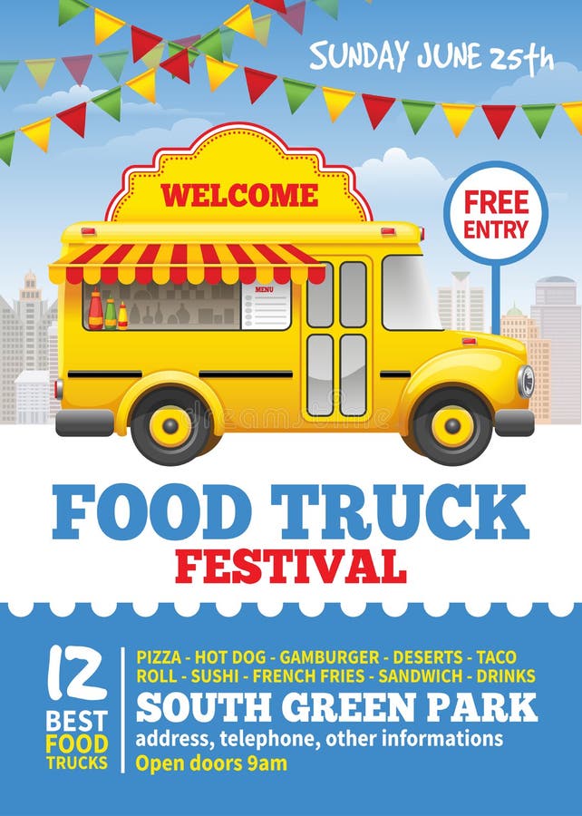 Cartel del festival del camión de la comida