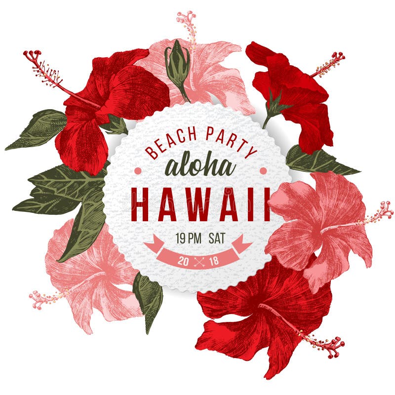 Cartel del partido de la playa de Aloha Hawaii