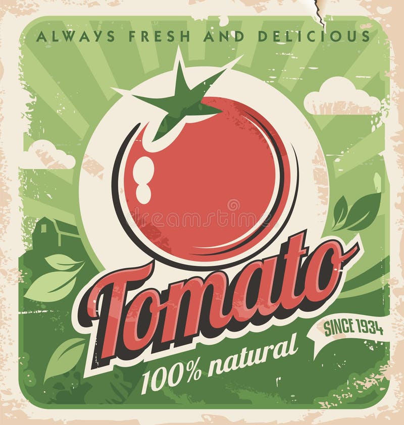 Cartel del tomate del vintage