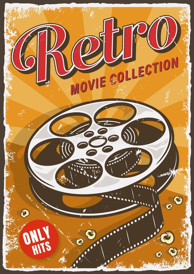 Cartel Del Cine Del Vintage Ilustración del Vector Ilustración de