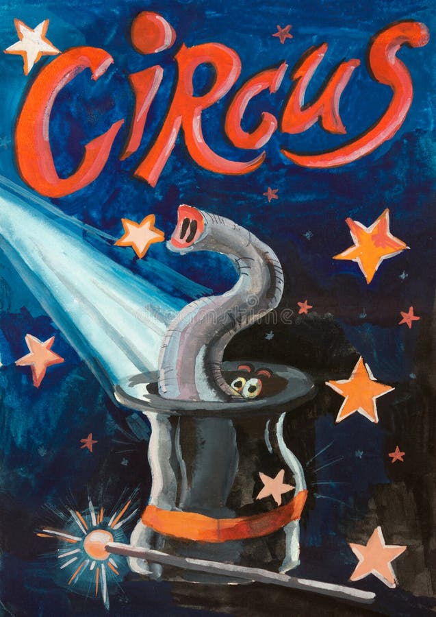 Cartel divertido de la ilusión del circo stock de ilustración Cartel divertido de la ilusión del circo stock de ilustración
