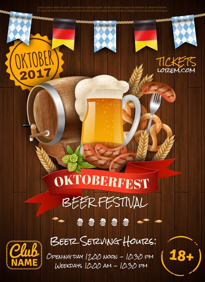 Cartel festivo de Oktoberfest ilustración del vector Cartel festivo de Oktoberfest ilustración del vector