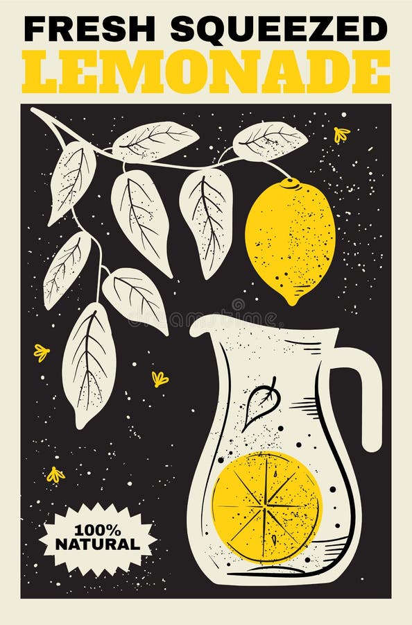 Cartel fresco de la limonada ilustración del vector Cartel fresco de la limonada ilustración del vector