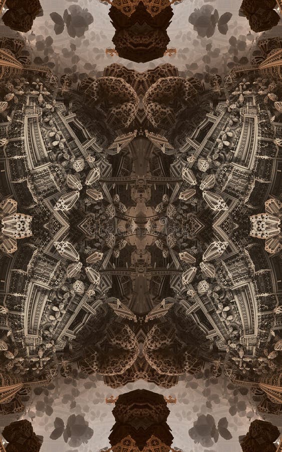 Cartel o fondo fantástico abstracto Vista futurista desde adentro del fractal Modelo arquitectónico 3d libre illustration Cartel o fondo fantástico abstracto Vista futurista desde adentro del fractal Modelo arquitectónico 3d libre illustration