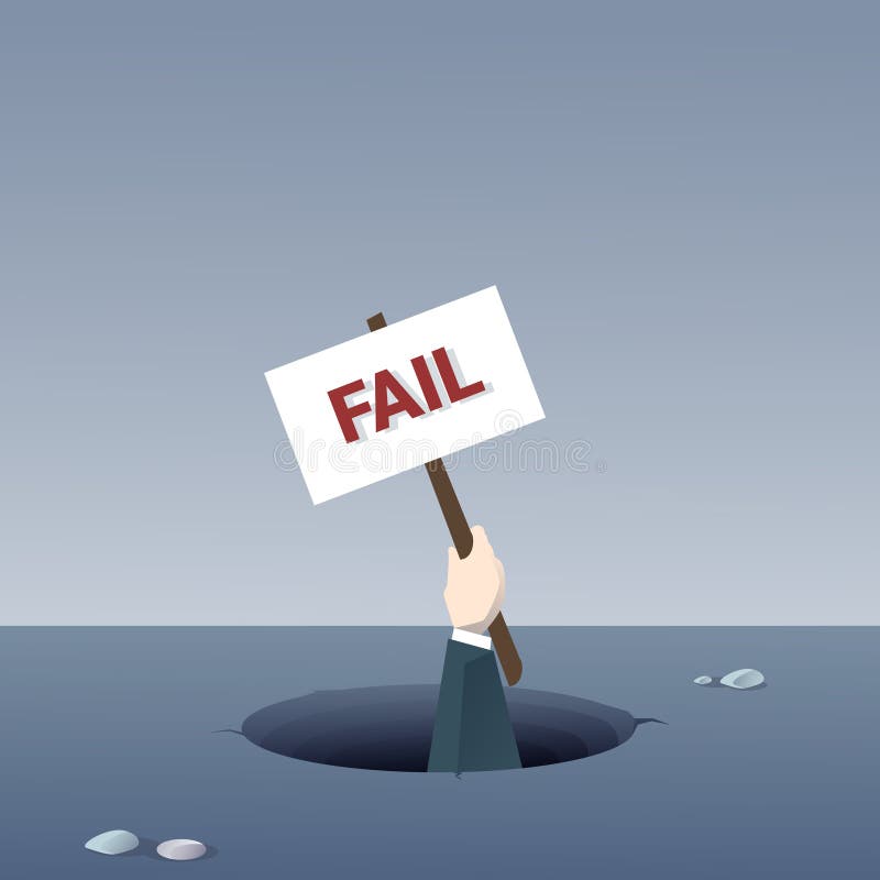 Cartello della tenuta della mano di affari dal concetto di Fail Bankruptcy Crisis dell'uomo d'affari del foro royalty illustrazione gratis Cartello della tenuta della mano di affari dal concetto di Fail Bankruptcy Crisis dell'uomo d'affari del foro royalty illustrazione gratis