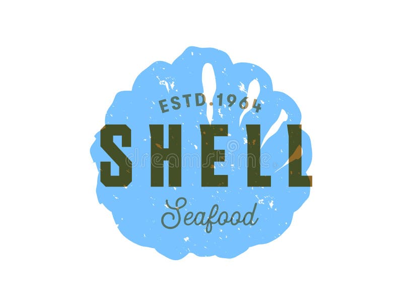 Cartello di pesce silhouettede guscio vettoriale emblema pesce ristorante etichette ristorante alimentare illustrazione di stock
