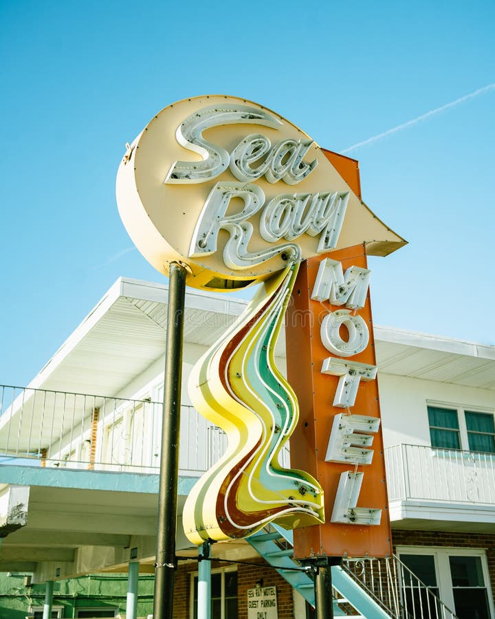 Sea Ray Motel vintage sign Wildwood New Jersey. Sea Ray Motel vintage sign Wildwood New Jersey