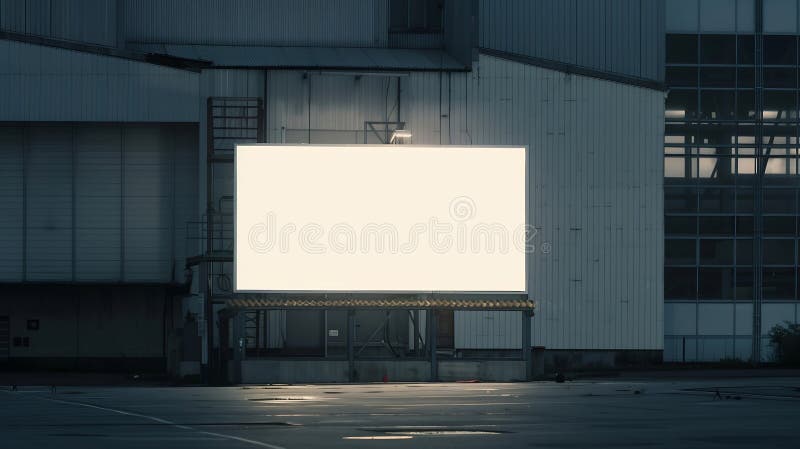 Generative AI : Blank advertising billboard mockup in front of industrial building business concept. Generative AI : Blank advertising billboard mockup in front of industrial building business concept.