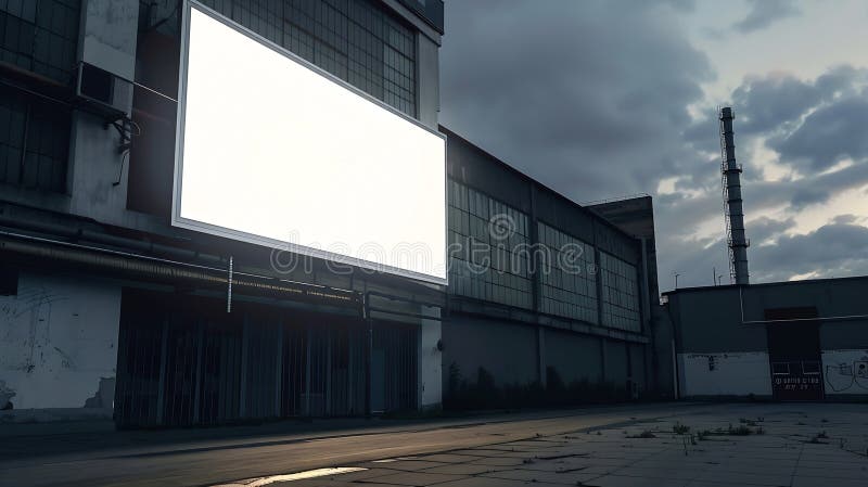 Generative AI : Blank advertising billboard mockup in front of industrial building business concept. Generative AI : Blank advertising billboard mockup in front of industrial building business concept.