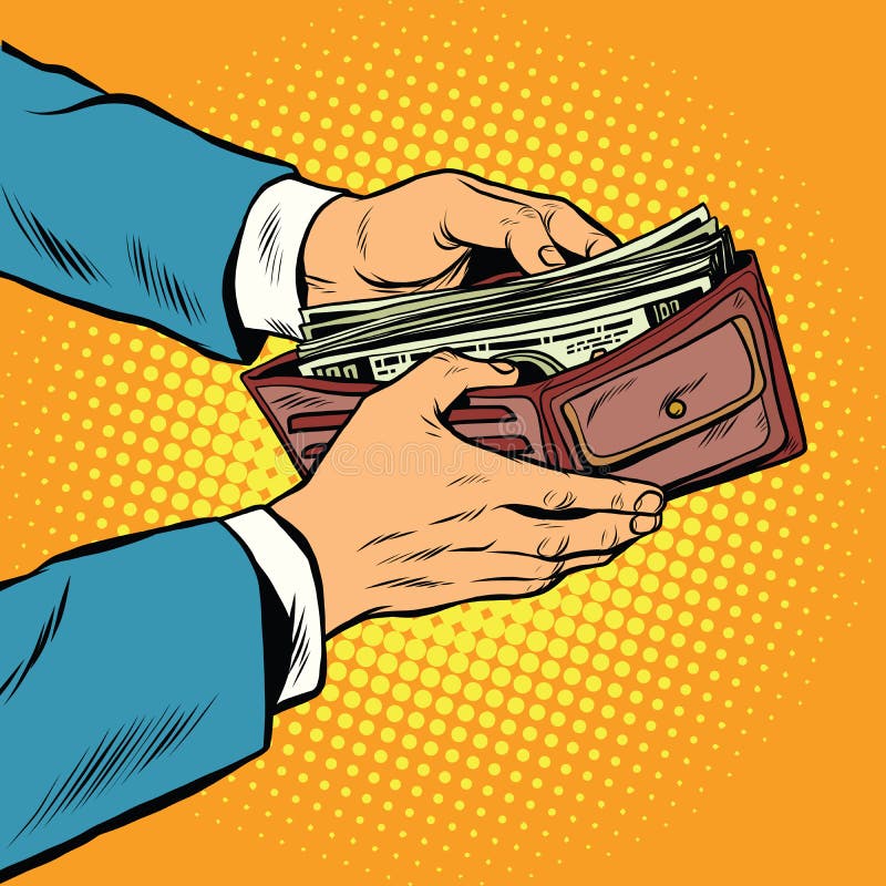 Cartera con el dinero, el negocio y finanzas del efectivo ilustración del vector Cartera con el dinero, el negocio y finanzas del efectivo ilustración del vector