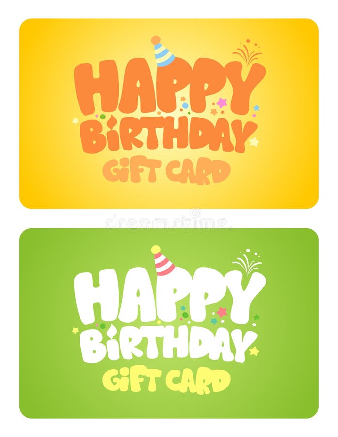 Cartes de cadeau d'anniversaire. illustration libre de droits Cartes de cadeau d'anniversaire. illustration libre de droits