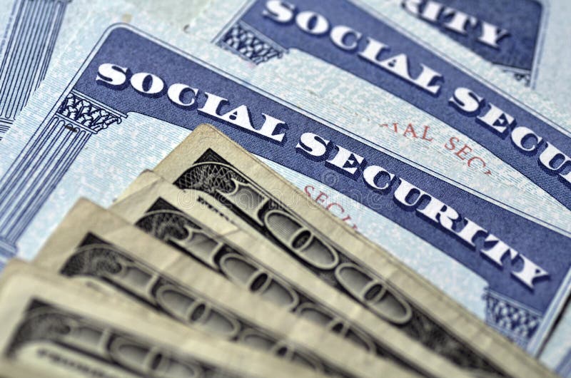 Cartes de sécurité sociale et argent d'argent liquide