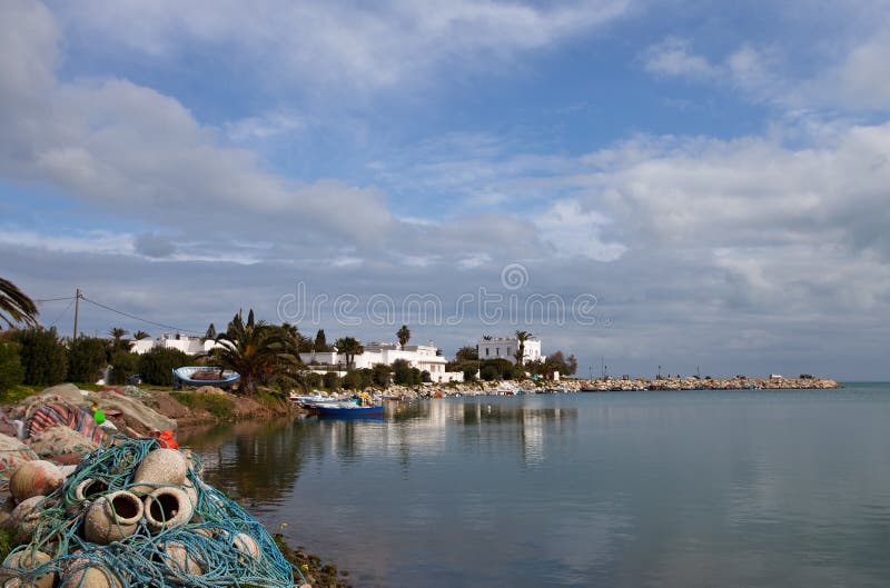 Ancient punic harbour, Chartage, Tunisia. Pillar column garden stock images, royalty-free photos and pictures