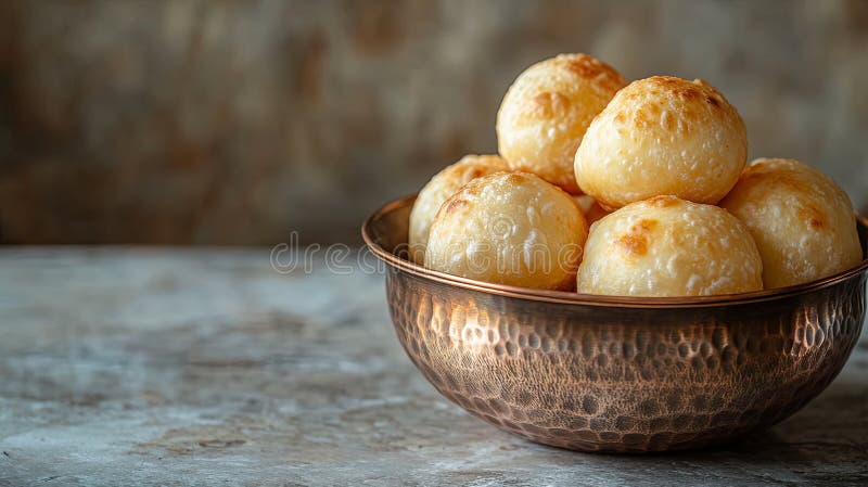 Cartofi copți în Traditional Copper Bowl cu lumină de zi stock image