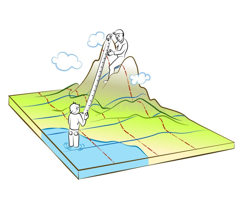 Cartograaf die een kaart maakt stock illustratie Cartograaf die een kaart maakt stock illustratie