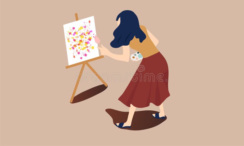 Cartografia De Mulheres Pintando Uma Tela Ilustração Stock - Ilustração de  pintor, pessoa: 161616638