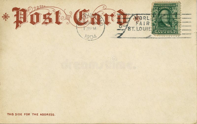 Cartolina 1904 dell'annata fotografie stock libere da diritti Cartolina 1904 dell'annata fotografie stock libere da diritti