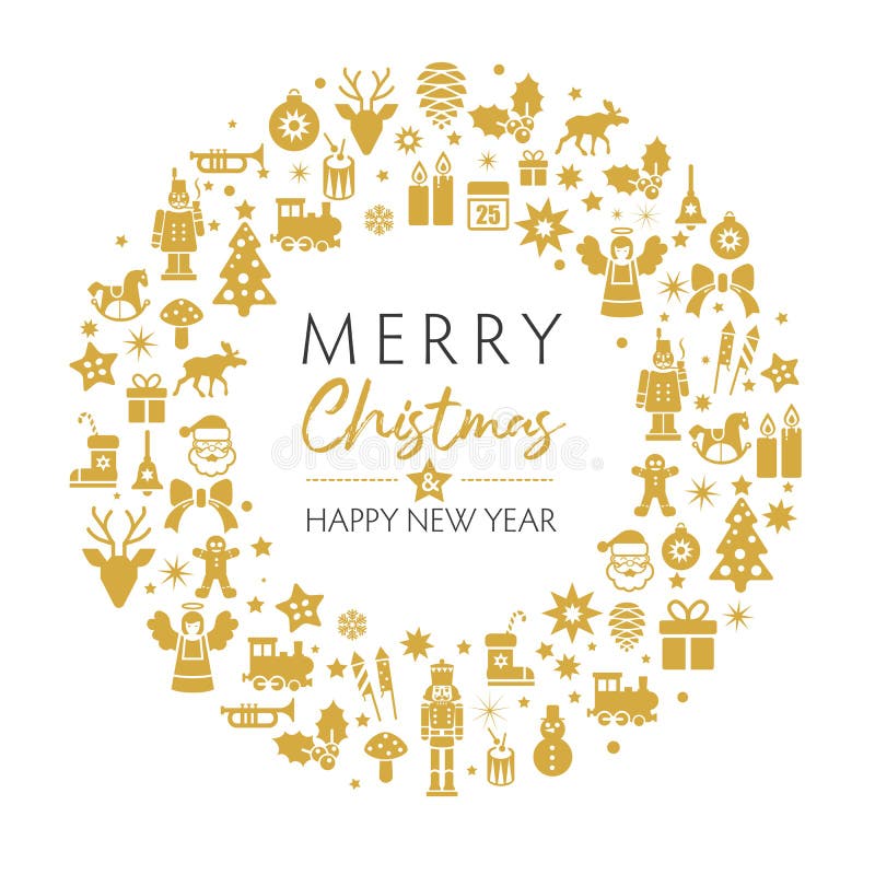 Cartolina d'auguri anno di nuovo e di natale royalty illustrazione gratis Cartolina d'auguri anno di nuovo e di natale royalty illustrazione gratis