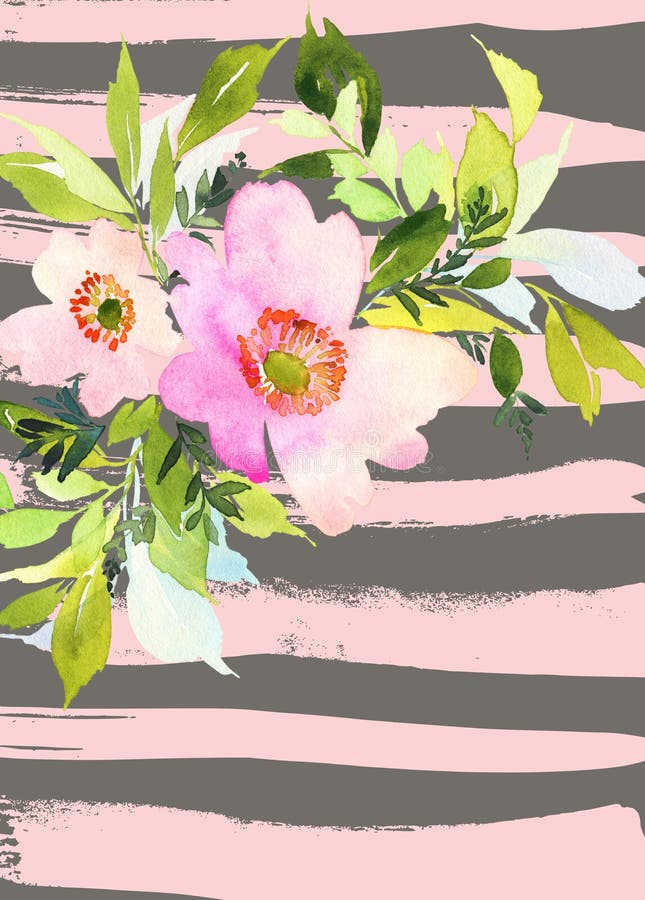 Cartolina d'auguri con i fiori illustrazione vettoriale Cartolina d'auguri con i fiori illustrazione vettoriale