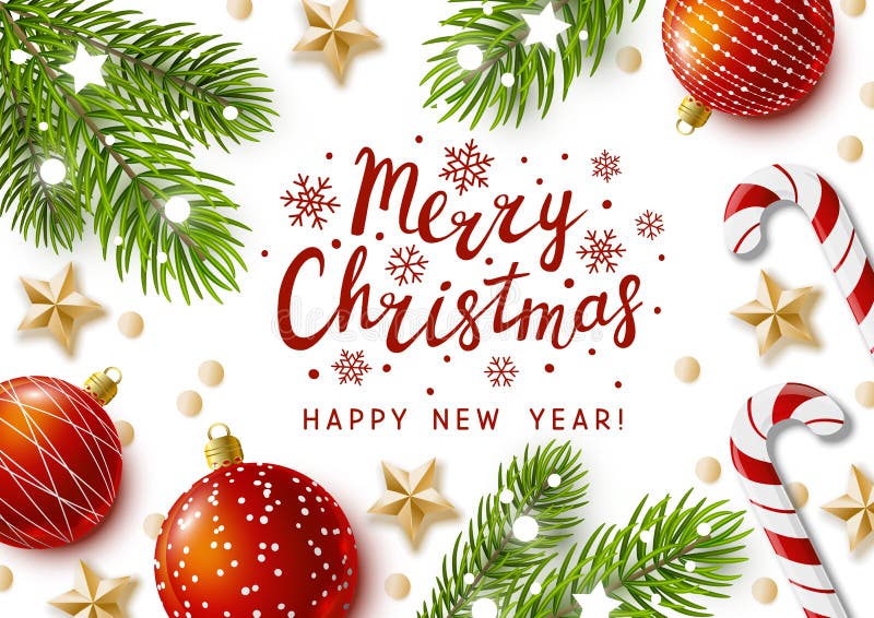 Cartolina d'auguri di Natale con la decorazione di festa illustrazione vettoriale Cartolina d'auguri di Natale con la decorazione di festa illustrazione vettoriale