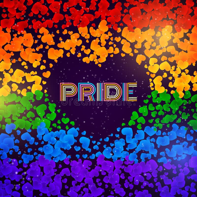 Cartolina d'auguri di orgoglio di LGBT, celebrazione gay di amore, backgrou dell'arcobaleno