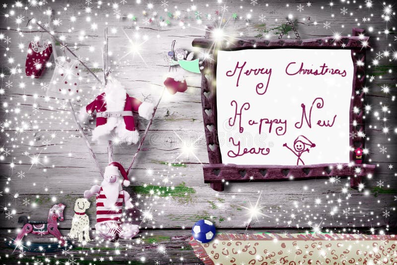 Cartolina d'auguri scritta a mano di Natale sveglio immagine stock libera da diritti Cartolina d'auguri scritta a mano di Natale sveglio immagine stock libera da diritti