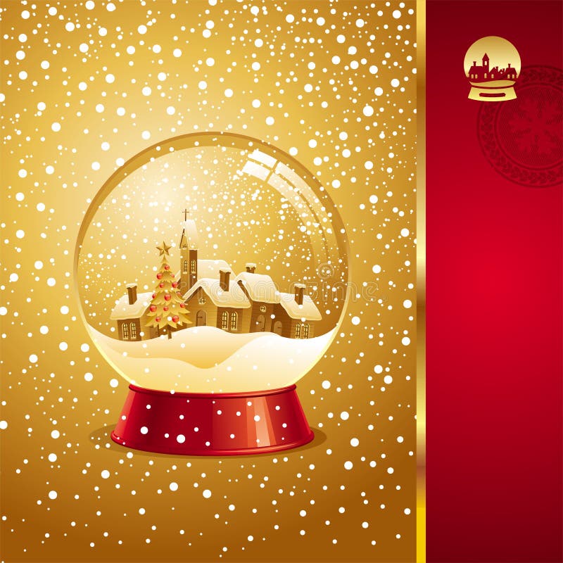Cartolina di Natale con il globo della neve