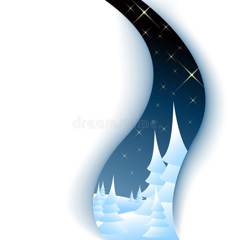 Cartolina di Natale con il paesaggio di inverno