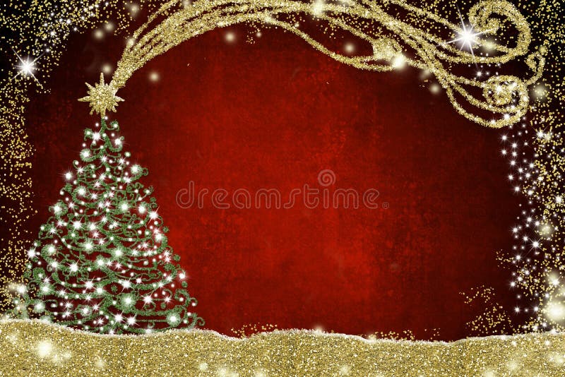 Cartolina di Natale con l'albero di Natale
