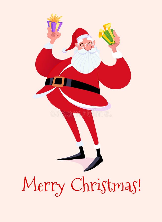 Cartolina di Natale con Santa Claus illustrazione vettoriale Cartolina di Natale con Santa Claus illustrazione vettoriale