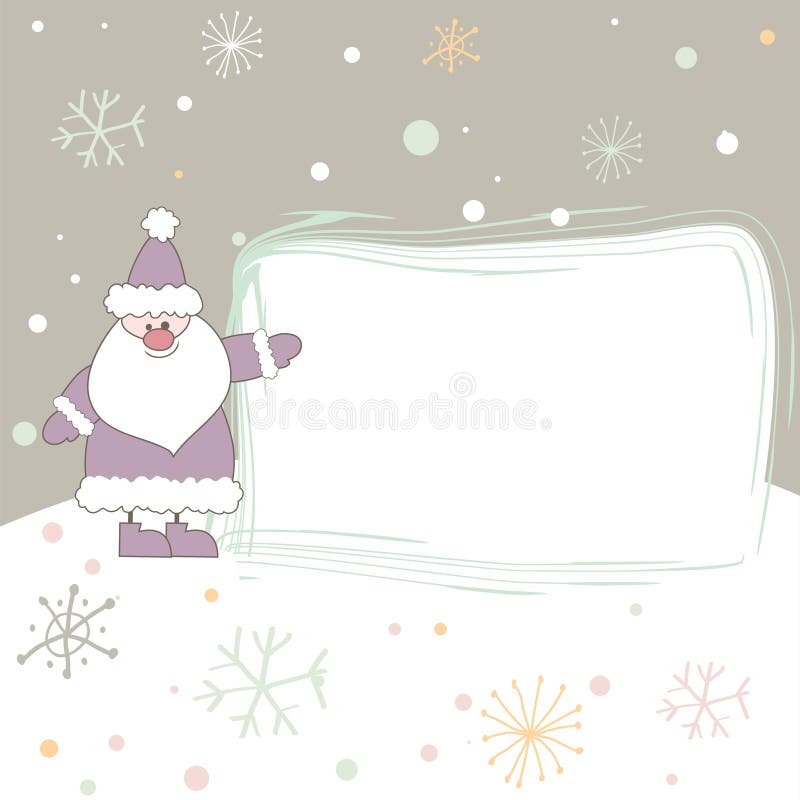 Cartolina di Natale con Santa. Illustrazione di vettore