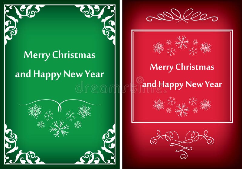 Cartoline d'auguri verdi e rosse per natale - vector le strutture illustrazione di stock Cartoline d'auguri verdi e rosse per natale - vector le strutture illustrazione di stock