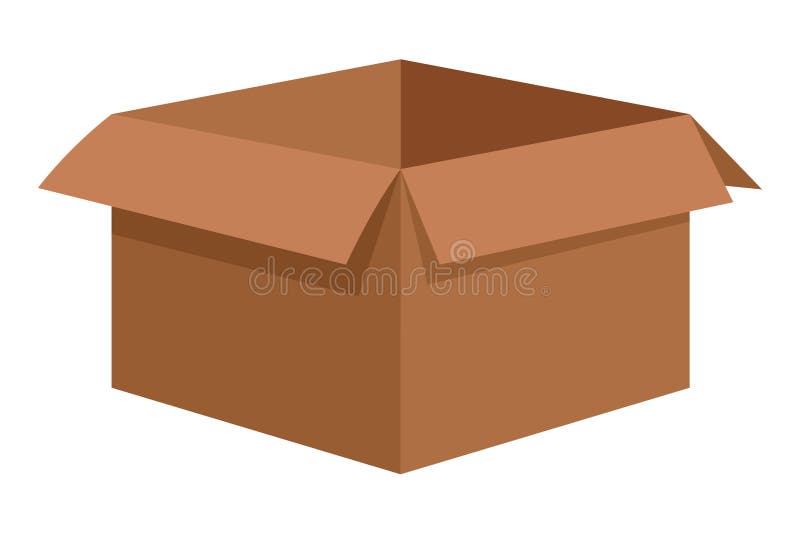 Carton Box Empty Icon Cartoon Stock Vector Illustration of delivery