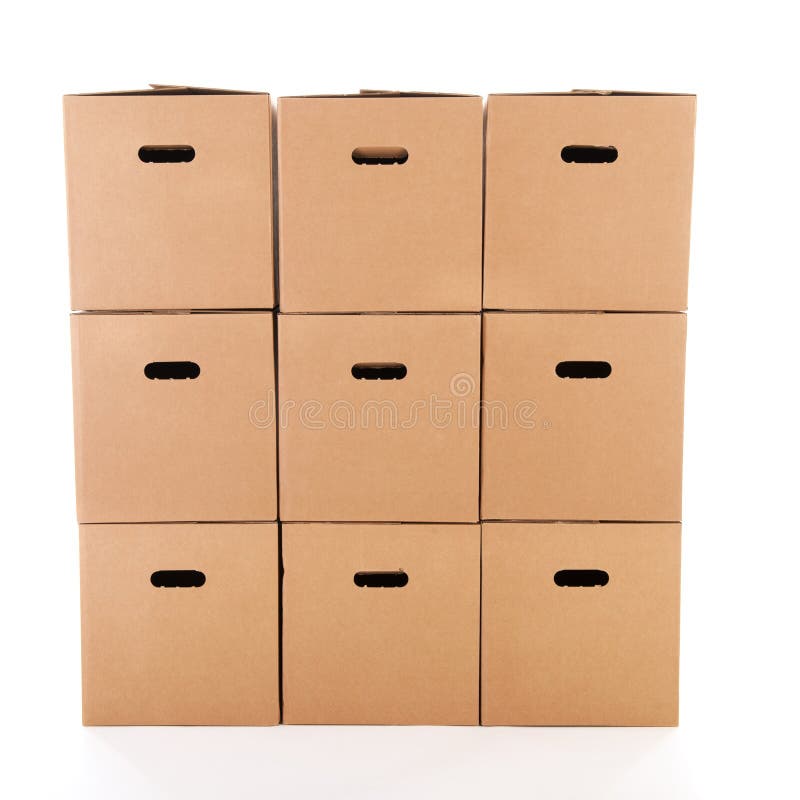 Carton boxes stock image. Image of crate, high, blank 58353579