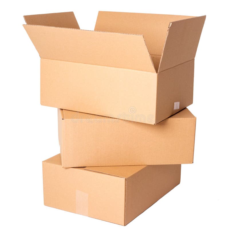 Carton boxes stock photo. Image of container, send, brown 48631572