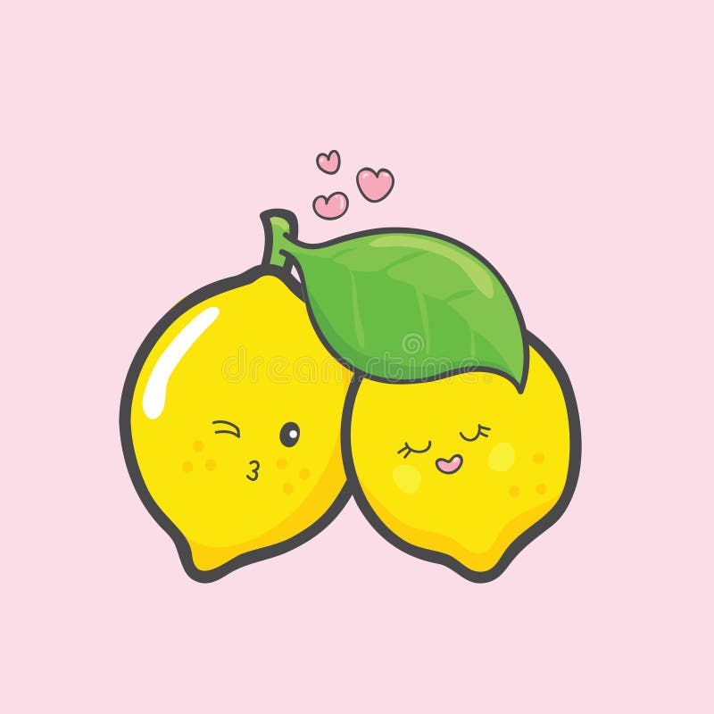 Cartone animato al limone nella progettazione dei vettori dell'amore royalty illustrazione gratis