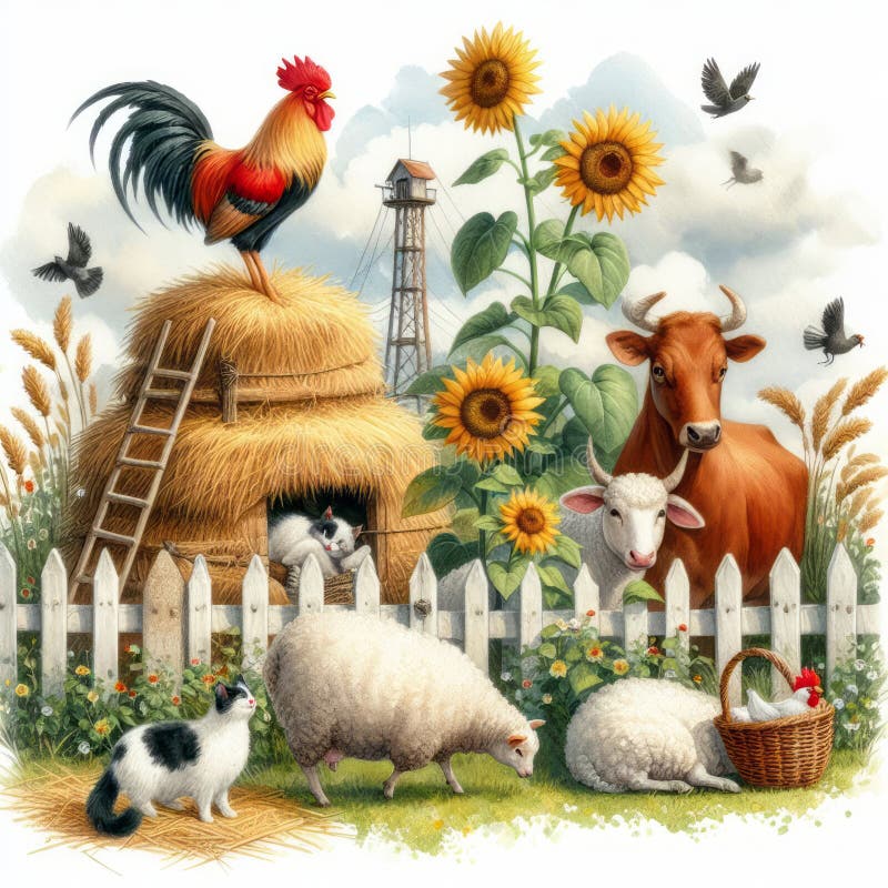 Farm animals rural scene cartoon illustration. Cartoon Illustration of Rural Scene with Farm Animals Livestock Big Group. Farm animals rural scene cartoon illustration. Cartoon Illustration of Rural Scene with Farm Animals Livestock Big Group