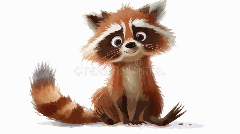 Cartoni animati con un raccoon vettoriale illustrativo per libri e stampe per bambini illustrazione di stock