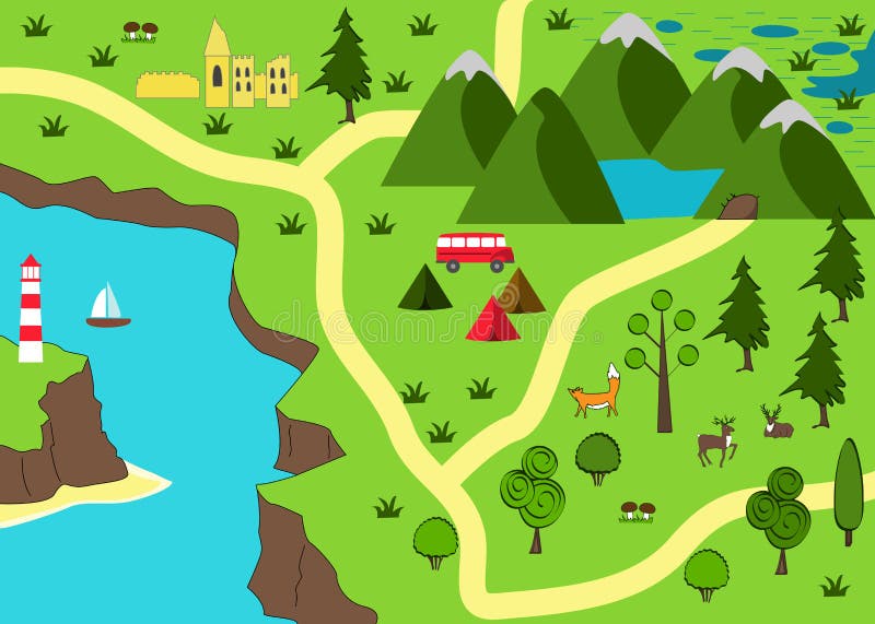 Cartoon National Park Map