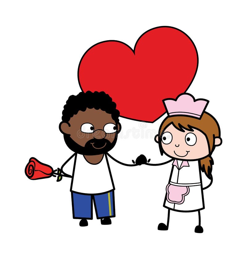 Cartoon African American Man in Love Stock Illustration - Illustration