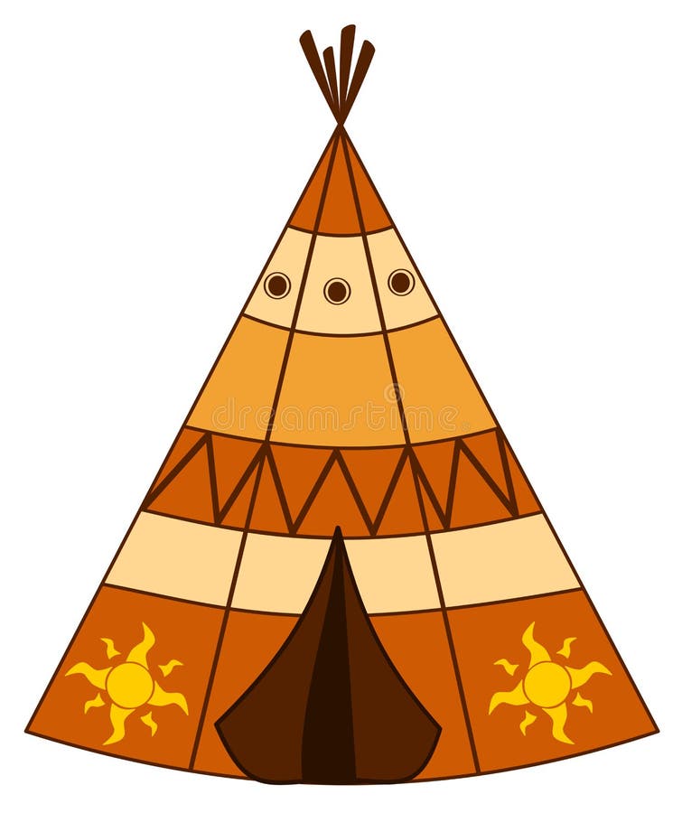 Cartoon American Indian Teepee Illustration Stock Vector - Illustration