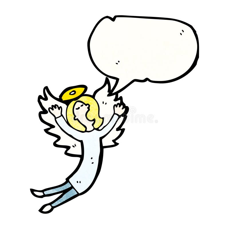 cartoon angel with speech bubble