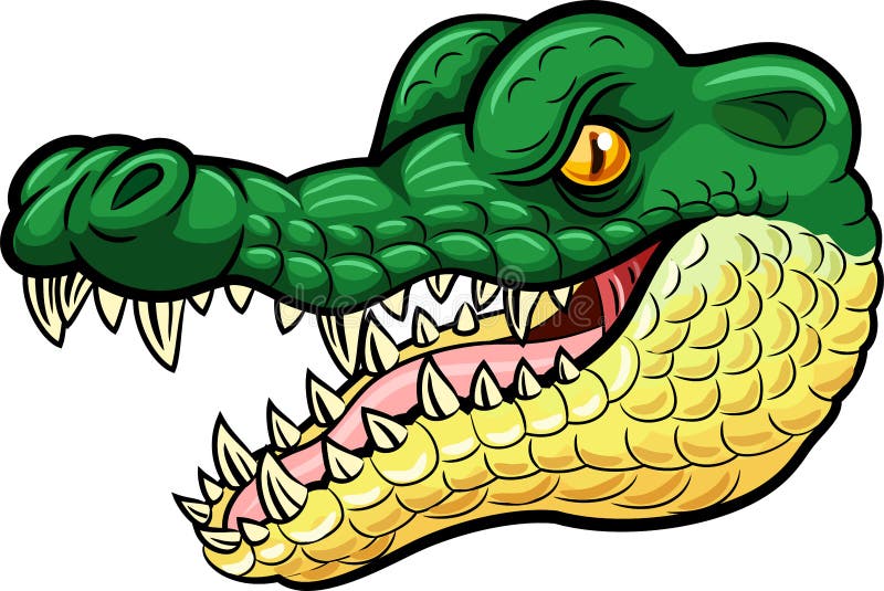 Cartoon angry crocodile mascot. 