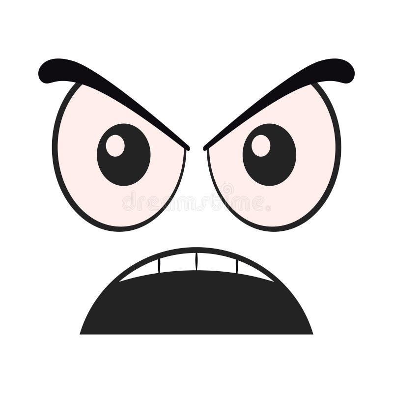 Cartoon Angry Face Expression Vector Stock Vector - Illustration of ...