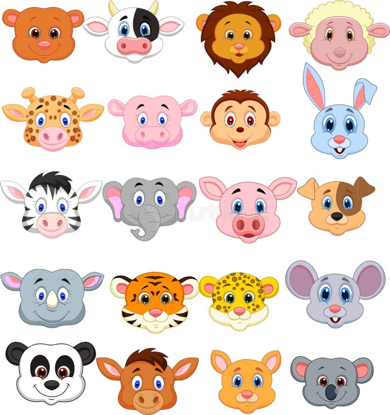 Cartoon animal head icon stock vector. Illustration of mascot - 33236443