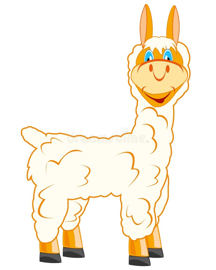 Cartoon lama stock vector. Illustration of vicuna, mammal - 30404153