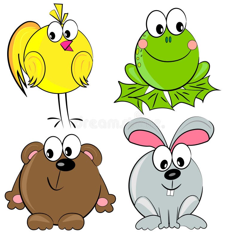 Cartoon animal set. mammal