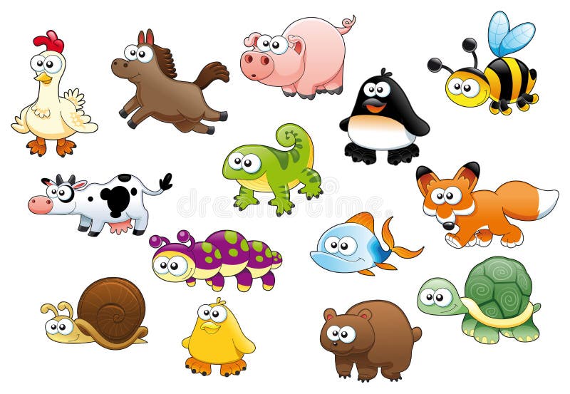Cartoon animals and pets