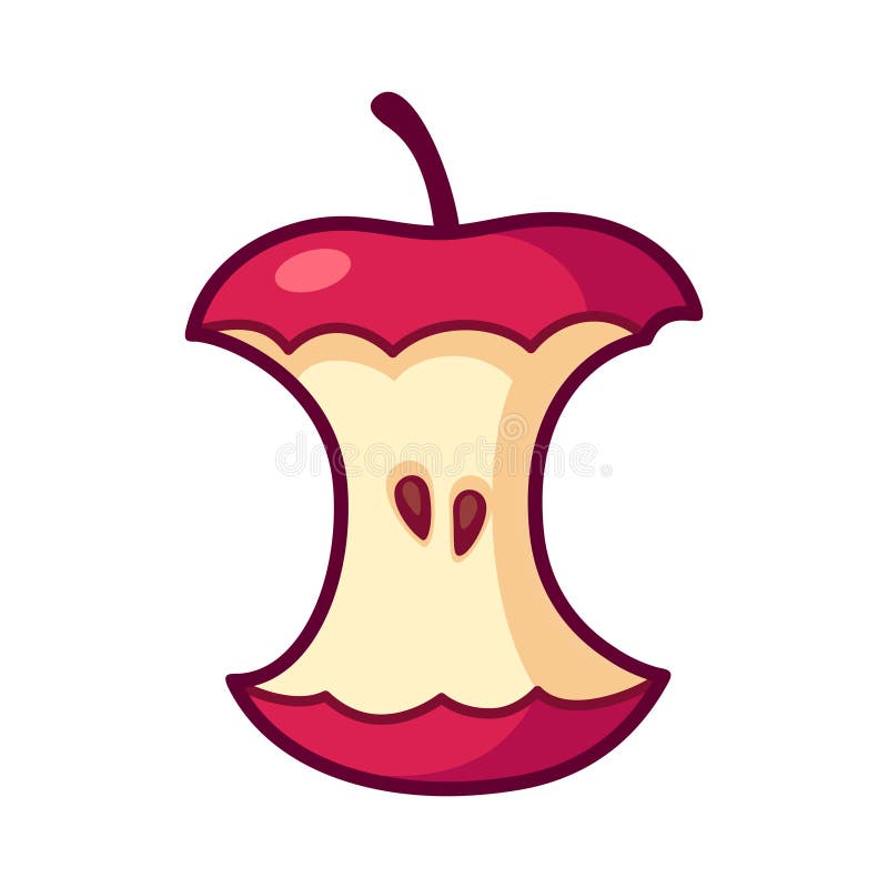 Cartoon apple core stock vector. Illustration of food - 201318617